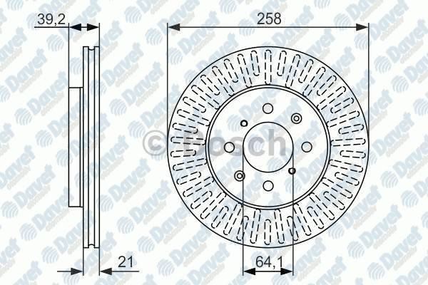 BOSCH 0986479594 Fren Diski On Havali 258mm Honda Jazz 1.2 1.4 (-12.2008)